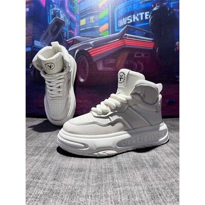 颜值品质兼备Minimalism Aquaman高帮简约小白鞋男厚底内增高休闲