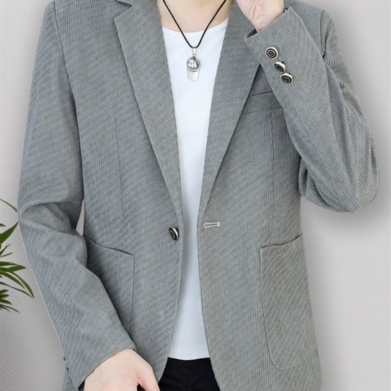 高端休闲西服外套男士春秋款韩版修身商务潮流时尚帅气青年小西装
