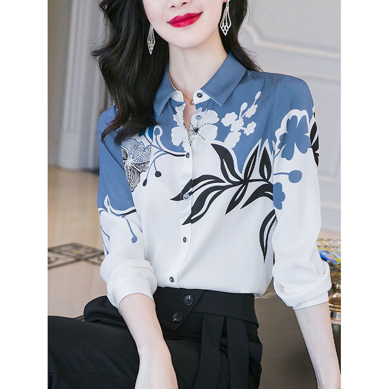 长袖衬衣女2025年春秋白色真丝重磅职业衬衫设计感小众桑蚕丝上衣