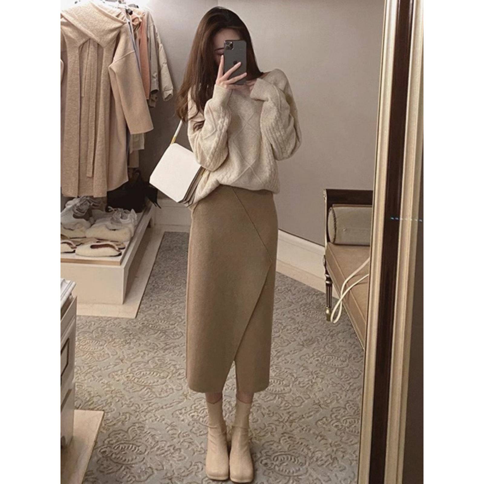 欧洲站秋季2024新款小众设计女装高级感套装裙子小洋装针织两件套