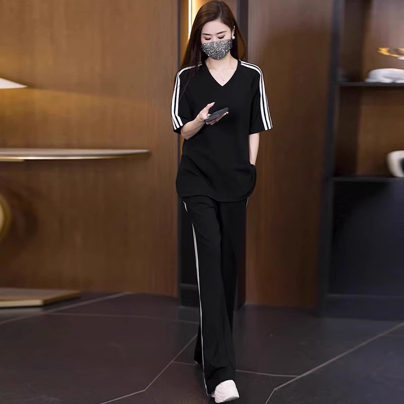 大码宽松女装2025夏季新款休闲运动套装遮肉显瘦减龄百搭两件套潮
