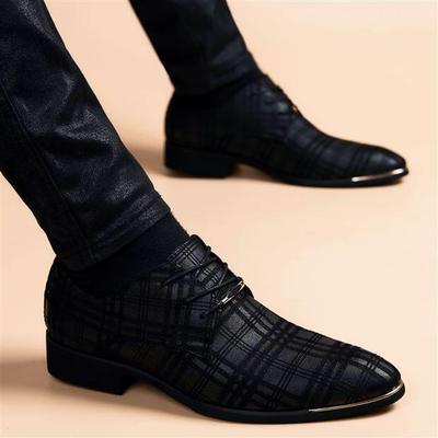 皮鞋男商务正装秋冬新款时尚潮流内增高软底男士英伦风真皮休闲鞋