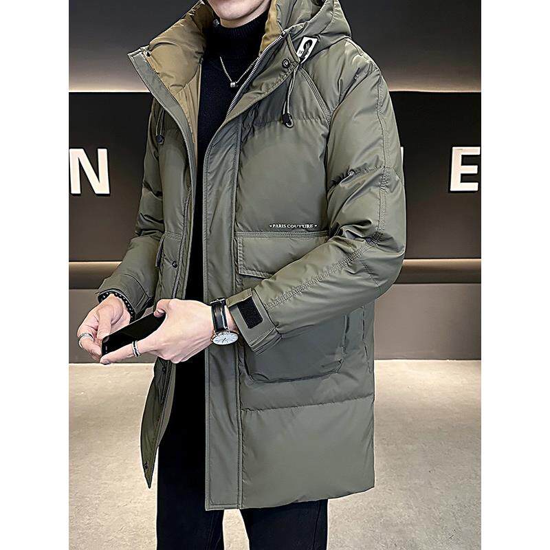 TWG羽绒服男中长款冬季2025新款潮牌连帽加厚高级感韩版宽松外套