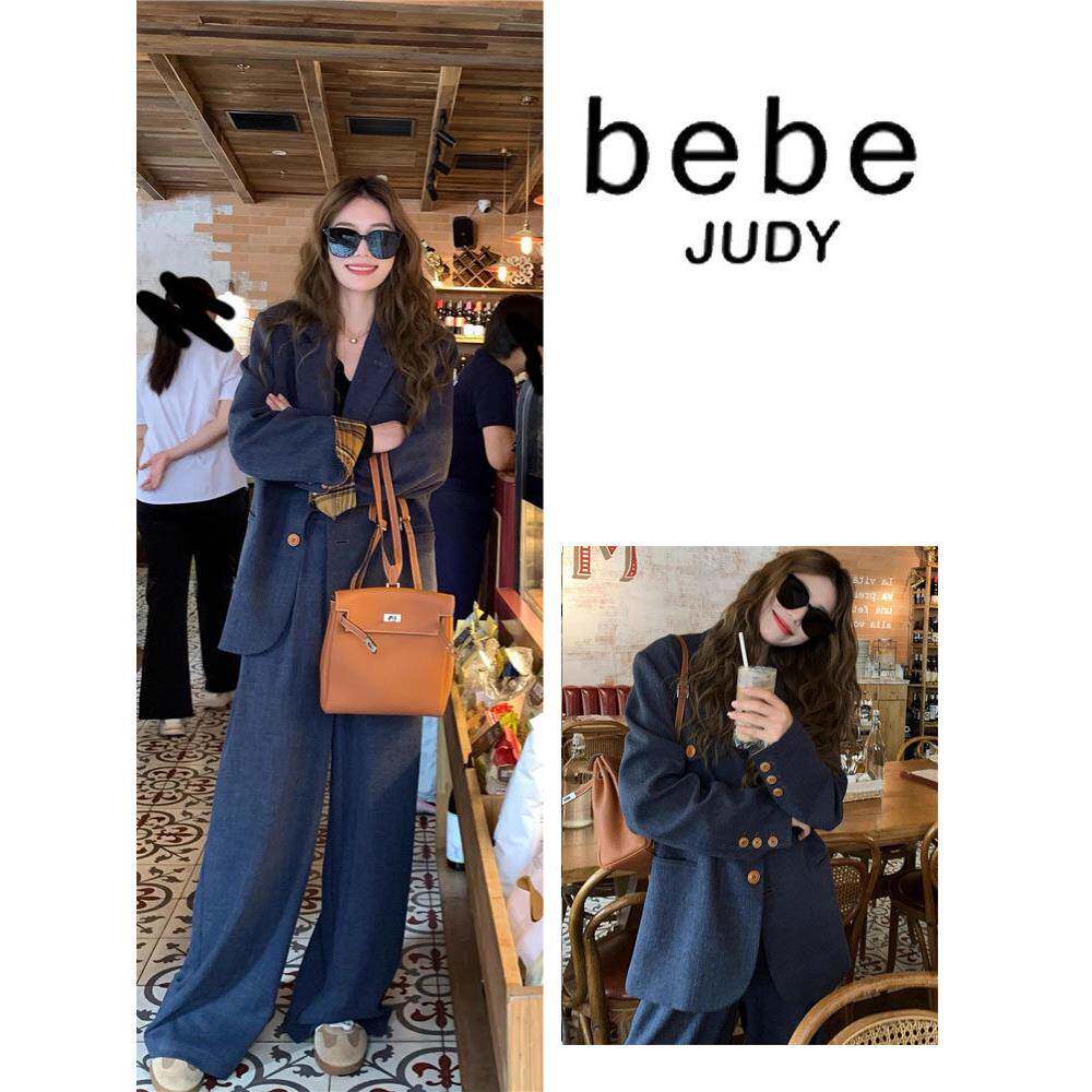 bebe judy舒适无负担~慵懒风高端西装套装女秋休闲宽松西服两件套