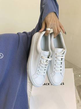 刘雯同款百搭小白鞋女鞋2026年春秋季新款白色运动休闲潮平底真皮