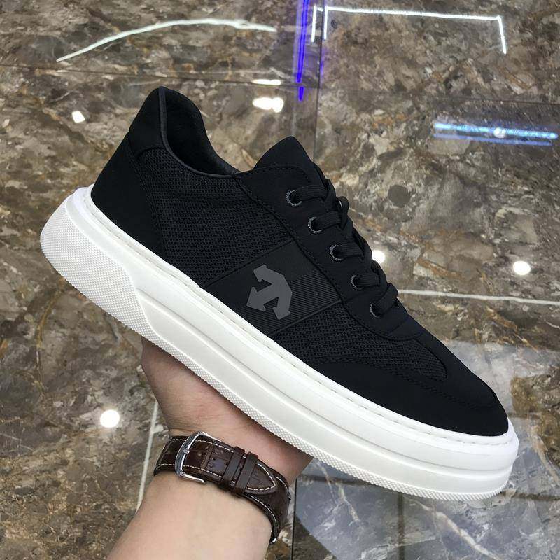 Ocnltiy韩版百搭轻便真皮板鞋男2024春夏新款男鞋厚底增高休闲鞋