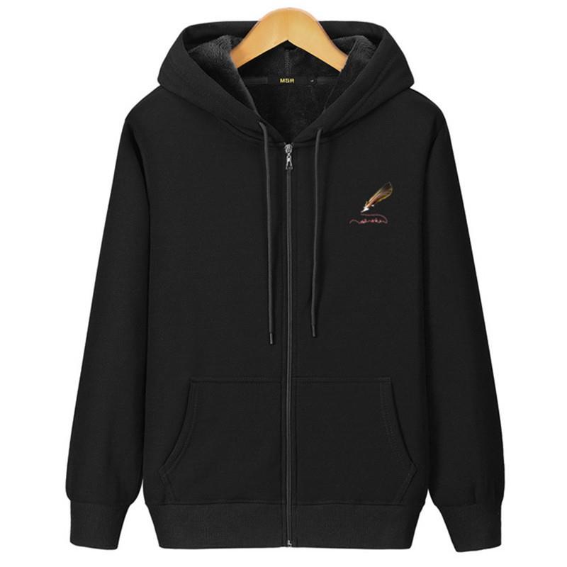 Marolio~休闲和高端！秋冬加码男子开襟羊毛衫羊毛衬里加厚卫衣宽