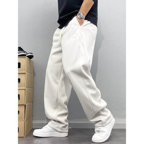 GM新潮 轻奢刺绣 颜值即是正义！高街卫裤男士秋冬加绒加厚运动裤