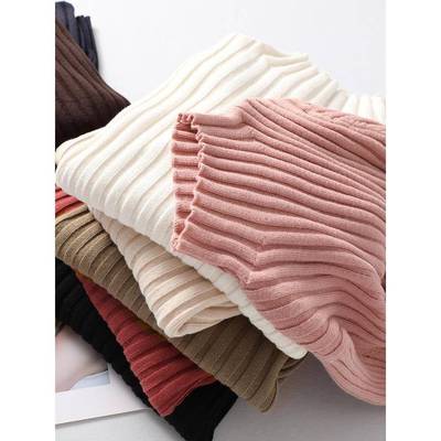 Rouje Dsyle纯棉线半高领长袖针织打底衫女修身显瘦保暖内搭毛衣