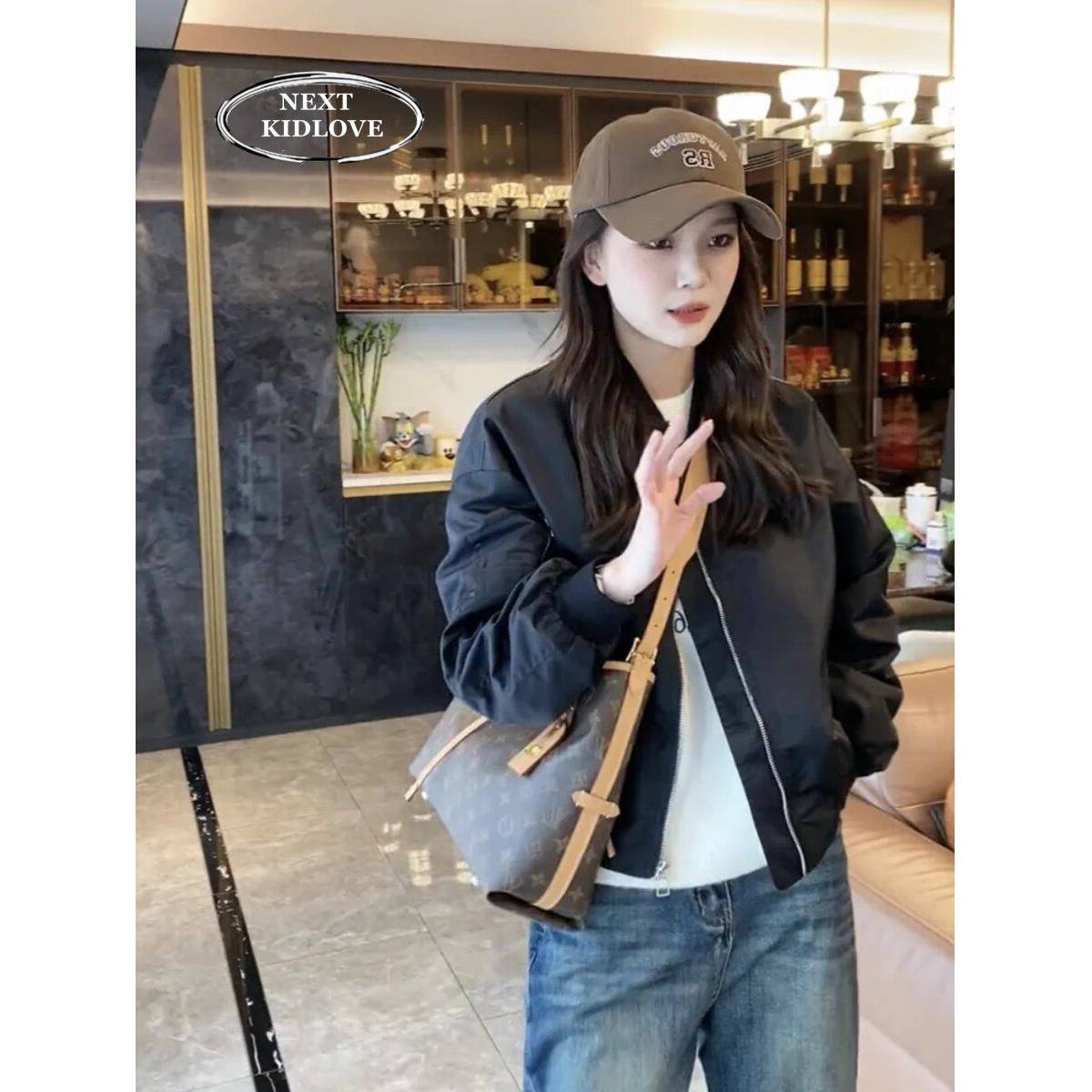 香港欧货短款黑色棒球服外套女2025春款休闲减龄飞行员夹克上衣潮
