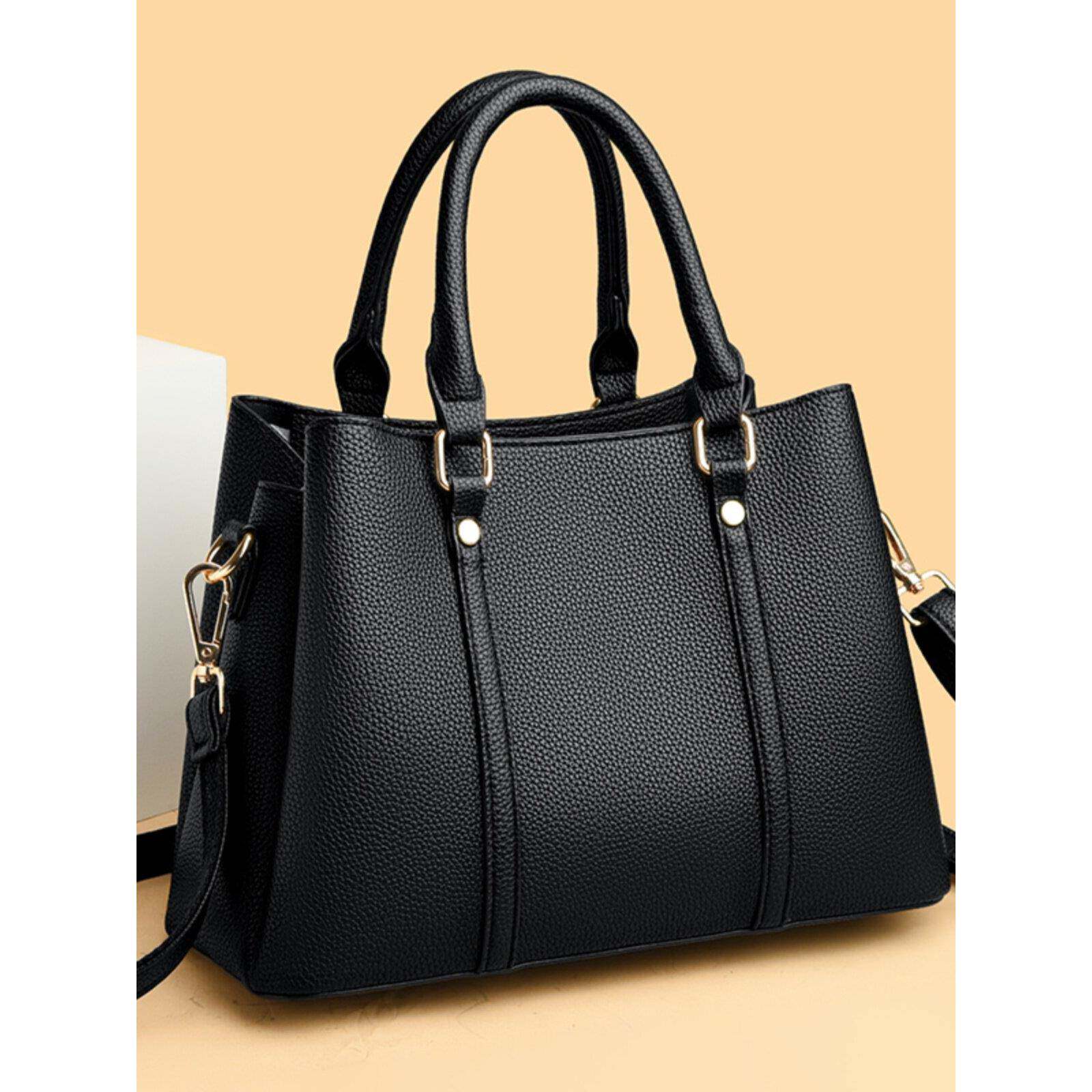 法国手提大包包女2025新款高级感单肩包中年妈妈包软皮纯色斜挎包