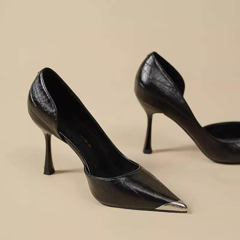 Craes Kally 时尚女神！高级御姐风性感侧空高跟鞋女气质细跟单鞋