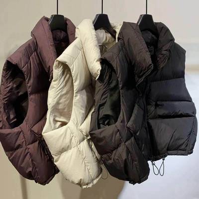 香港2025秋冬新款欧货羽绒棉服马甲女宽松小个子马夹坎肩短款外套