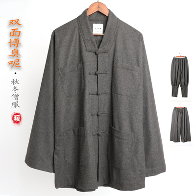 秋冬保暖免绑腿毛呢比丘尼僧服