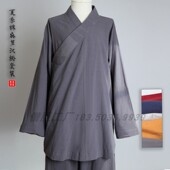 罗汉褂免绑腿僧服棉麻斜襟套装 夏季 薄款 小褂侧领出家人僧衣和尚服