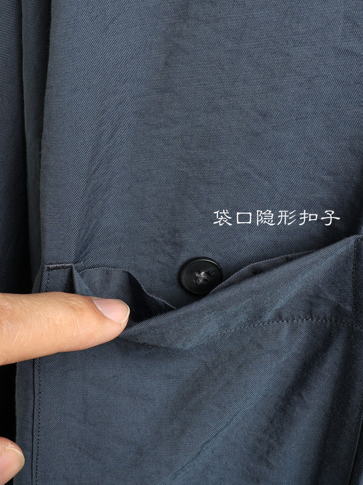 WATER RIPPLE SPRING SUMMER FABRIC MONK SHORT GOWN SUMMER THIN COTTON MONK SUIT LOOSE MONK ROBE