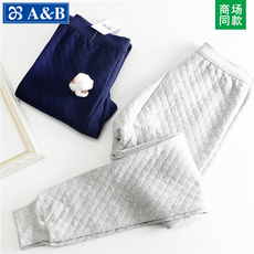 Кальсоны ab秋裤男士纯棉保暖三层加厚加大宽松中老年高腰秋冬优质棉打底裤 &