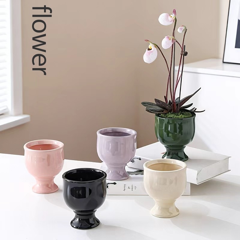 北欧简约现代陶瓷花盆创意个性艺术花瓶客厅插花蝴蝶兰兜兰花盆,家居饰品,花盆,淘宝优惠券,粉丝福利购,淘宝优惠卷