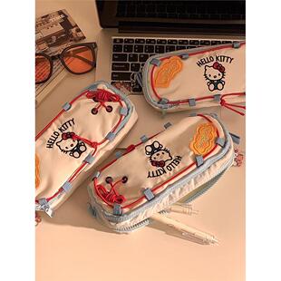 可爱Hello Kitty笔袋ins女生高颜值大容量文具盒多层铅笔袋收纳包