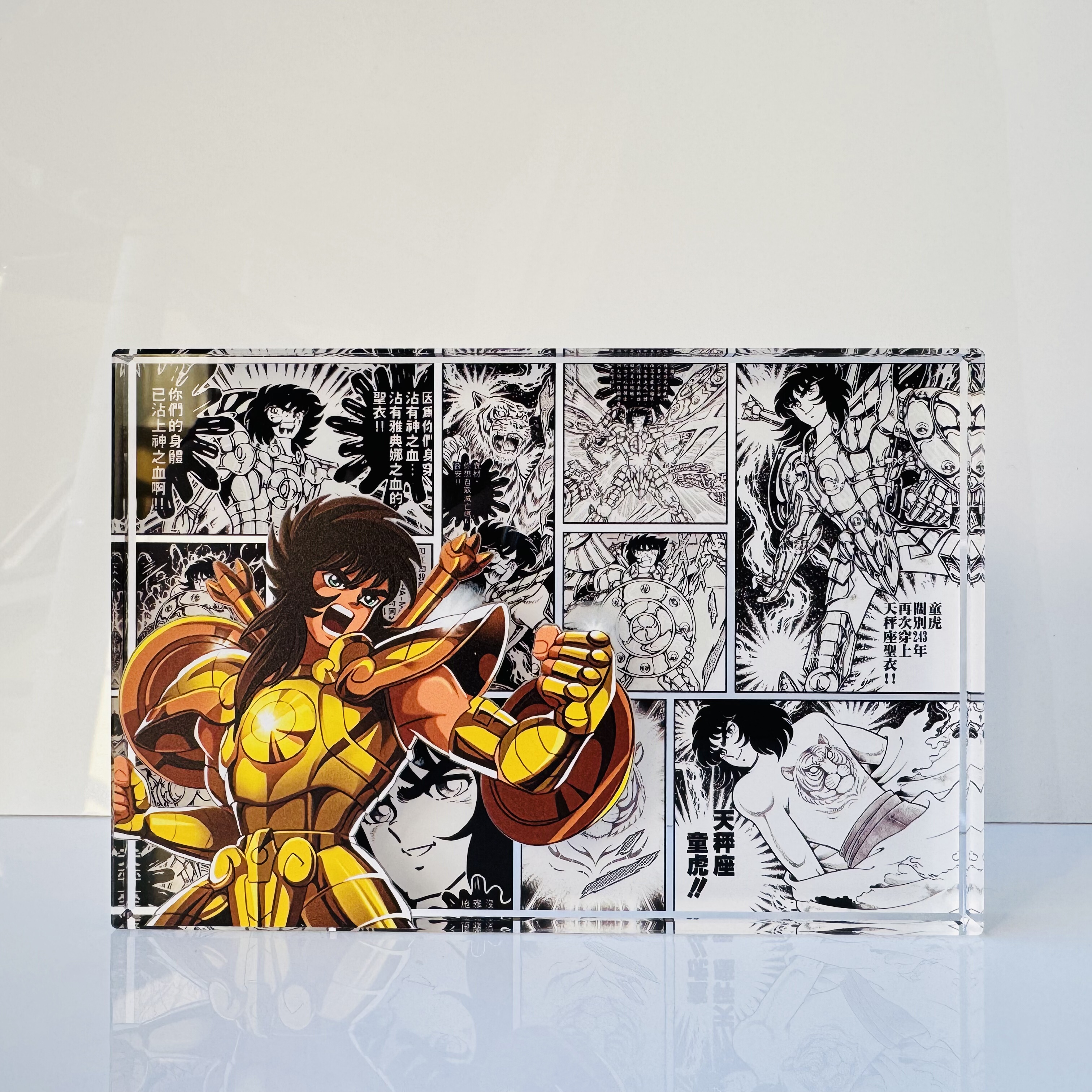 童虎圣斗士星矢黄金魂天秤座动漫周边立牌摆件二次元亚克力水晶砖