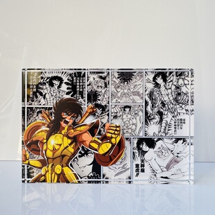 童虎圣斗士星矢黄金魂天秤座动漫周边立牌摆件二次元亚克力水晶砖