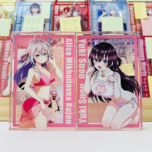 泳装艾莉周防有希动漫周边卡通立牌桌面摆件二次元亚克力水晶砖