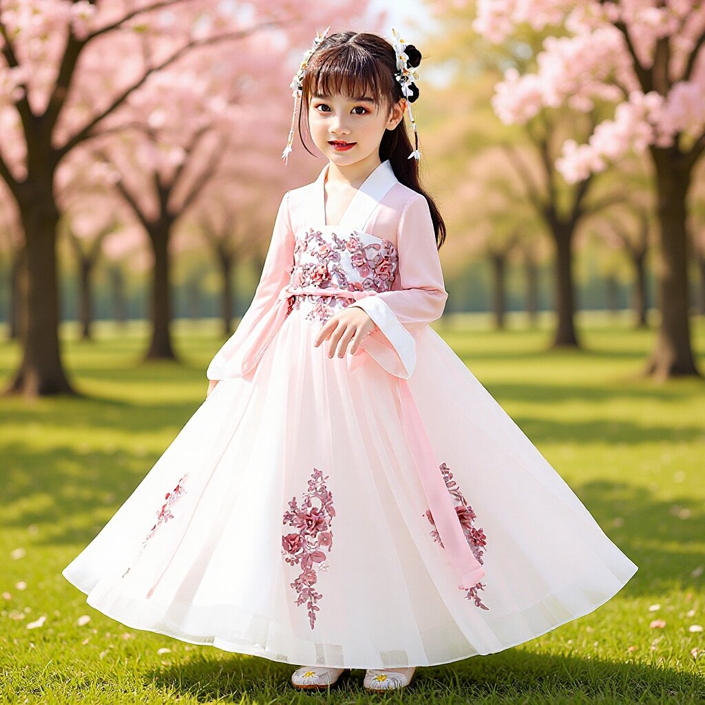 2025年女童汉服小女孩唐装齐胸襦裙旗袍儿童古装连衣裙中国风童款