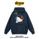 drew潮牌Kitty猫卡通印花连帽卫衣男女情侣装 宽松秋冬帽衫 外套INS
