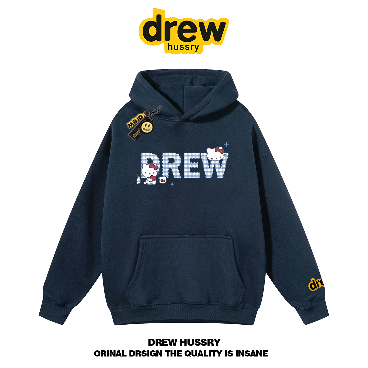 drew官网HelloKitty连帽卫衣男女