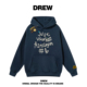 drew美式 复古潮牌字母印花连帽卫衣男女街头宽松秋冬加绒帽衫 外套