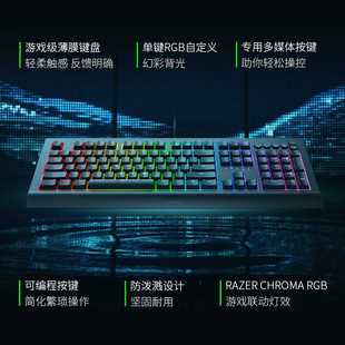 Razer雷蛇萨诺狼蛛V2幻彩背光RGB电竞游戏办公键盘鼠标套装 非机械