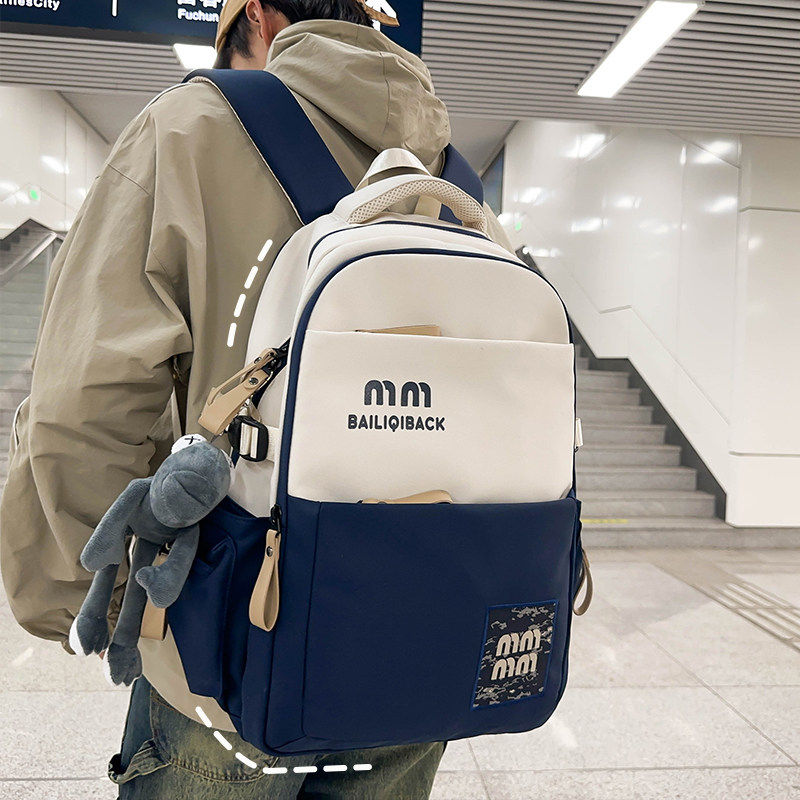 韩系书包初中女生ins小众高颜值背包高中生大容量轻便少女双肩包