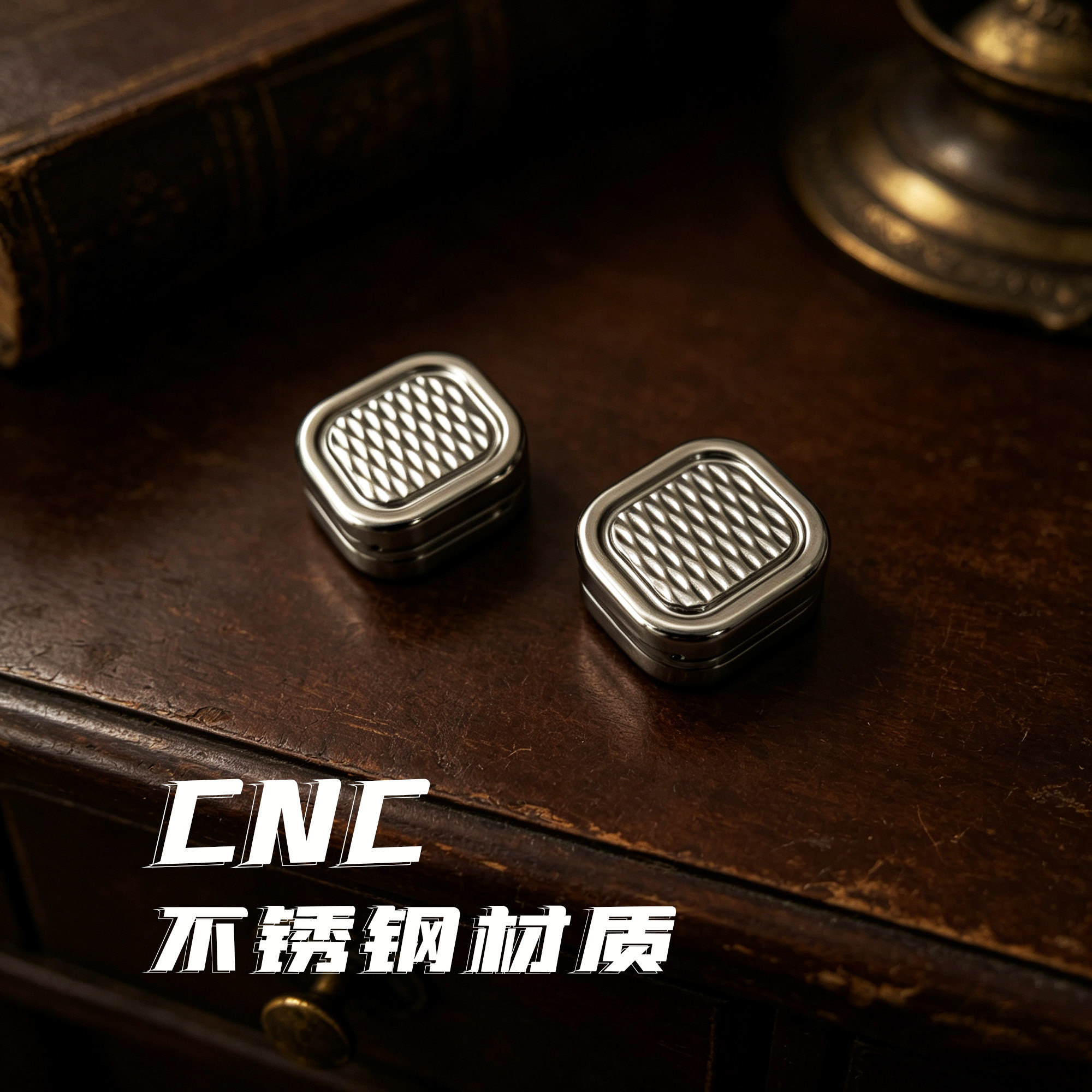 EDC不锈钢小方块无限位推牌休闲解压磁吸手把件指尖陀螺小玩具