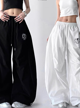 街舞潮牌黑色香蕉裤女美式嘻哈hiphop速干运动裤爵士jzza休闲裤潮