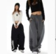 嘻哈宽松束脚运动拖地裤 原创爵士街舞hiphop跳舞纯棉阔腿裤 美式 女