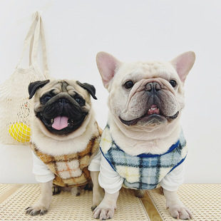 法斗衣服巴哥马甲宠物狗狗衣服冬季加厚加绒保暖马甲外套胖狗衣服