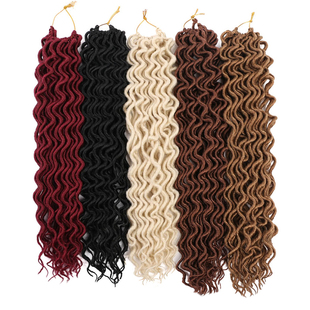 非洲辫黑人脏辫假发空心泡面曲发蚯蚓曲接发蛇曲钩针发 Faux locs