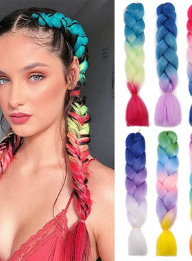 海南三亚小红书同款拳击辫手工脏脏辫发丝彩色编发高温丝材质假发