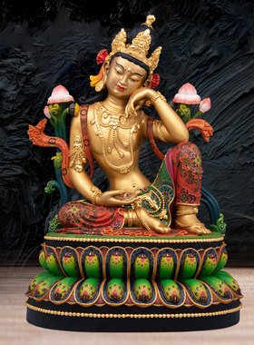 彩绘密宗观音铜像佛像