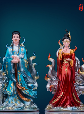 圣丰树脂保平安中式客厅九尾神像