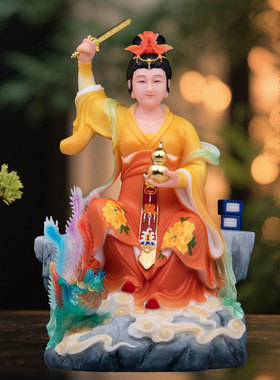 坐山九天玄女汉白玉神像家用供奉