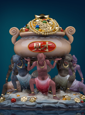 汉白玉祝福家用五灵公神像