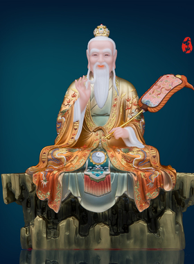 汉白玉祝福中式客厅太上老君神像