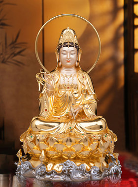全堂佛观音佛像铜贴金