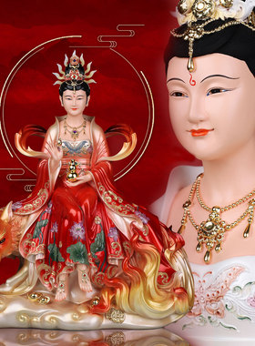环保树脂中式带骑九尾娘娘神像