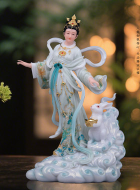 嫦娥仙子神像广寒宫玉兔汉白玉
