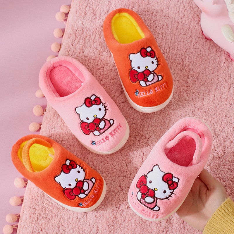 通盈正品hellokitty儿童棉拖鞋秋冬可爱卡通女童室内防滑家居拖鞋