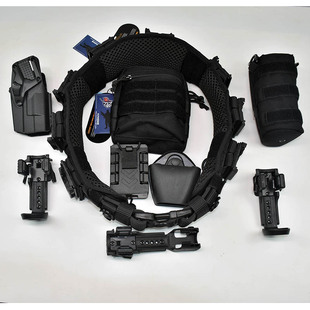 正品新阻击者战术快拔套机械棍伸缩棍喷雾背心手电甩棒快拆八件套