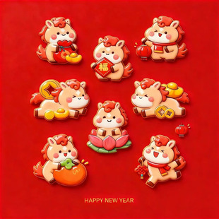 2026新年春节马年中式跨年事福翻糖糖霜饼干
