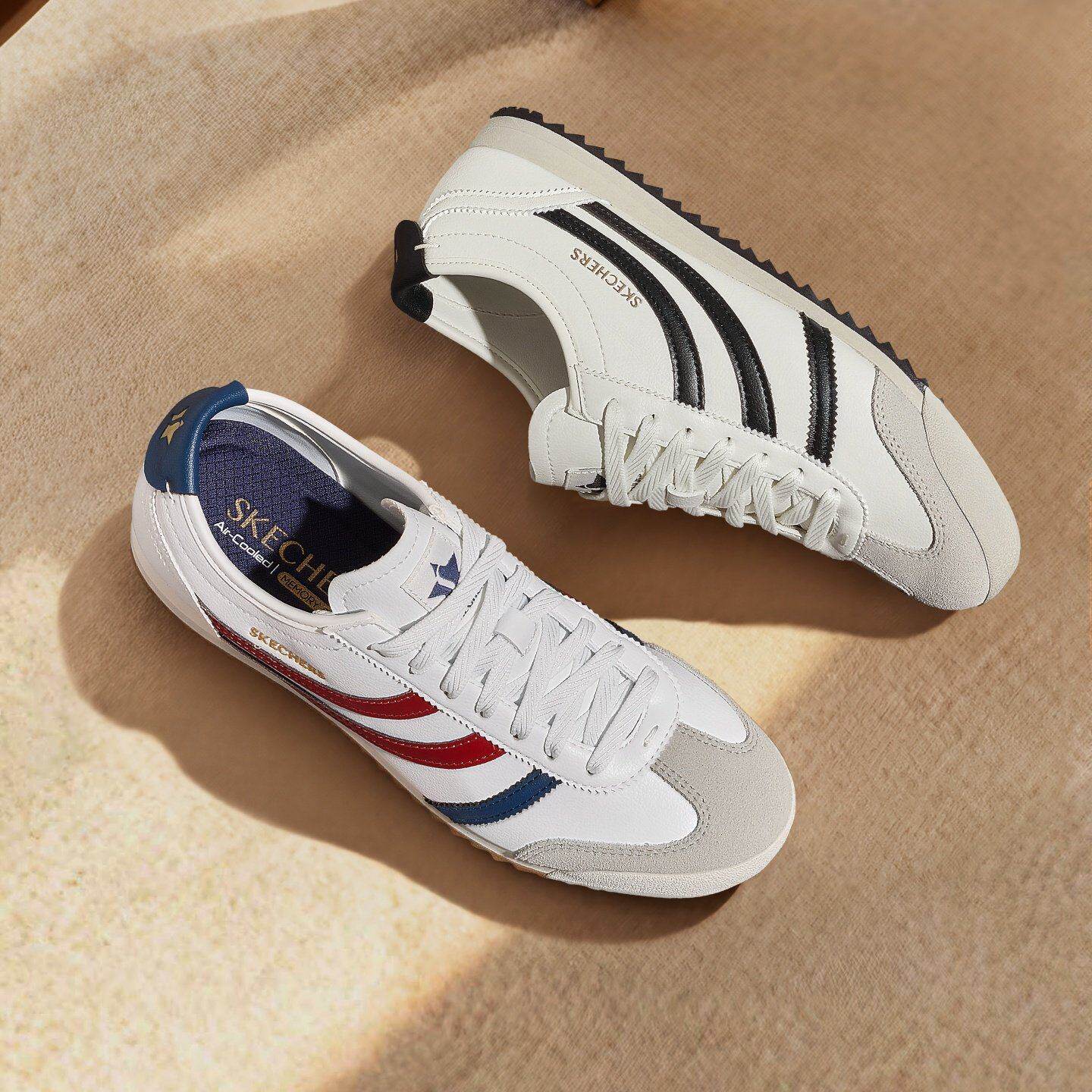 Skechers斯凯奇女士复古时尚潮流舒适百搭透气休闲绑带板鞋185500
